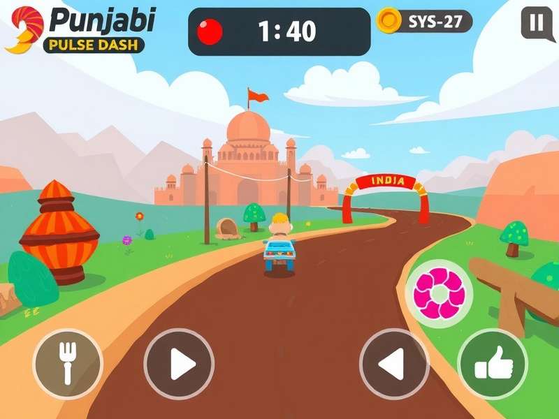 Punjabi Pulse Dash gameplay screenshot showing vibrant Indian landscapes